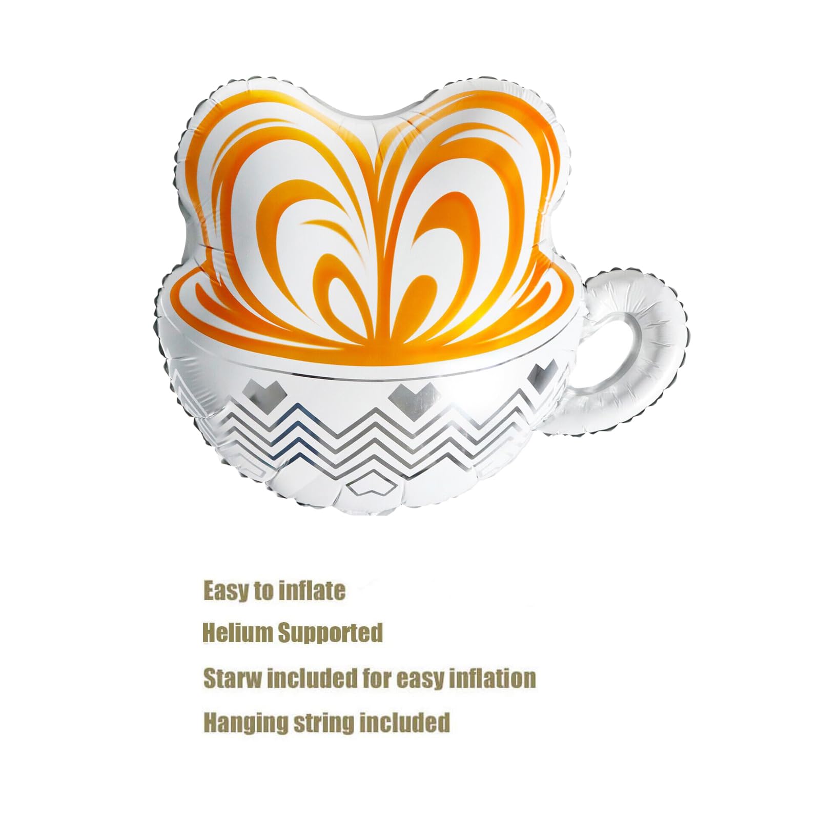 5Pcs Green Star Coffee Balloons & Coffee Cup Balloons - Perfect for Coffee Lovers Party Decor, Birthday Decorations & Coffee Bar Setup - Great for Cafe Themed Parties, Bridal Showers & Office Celebrations