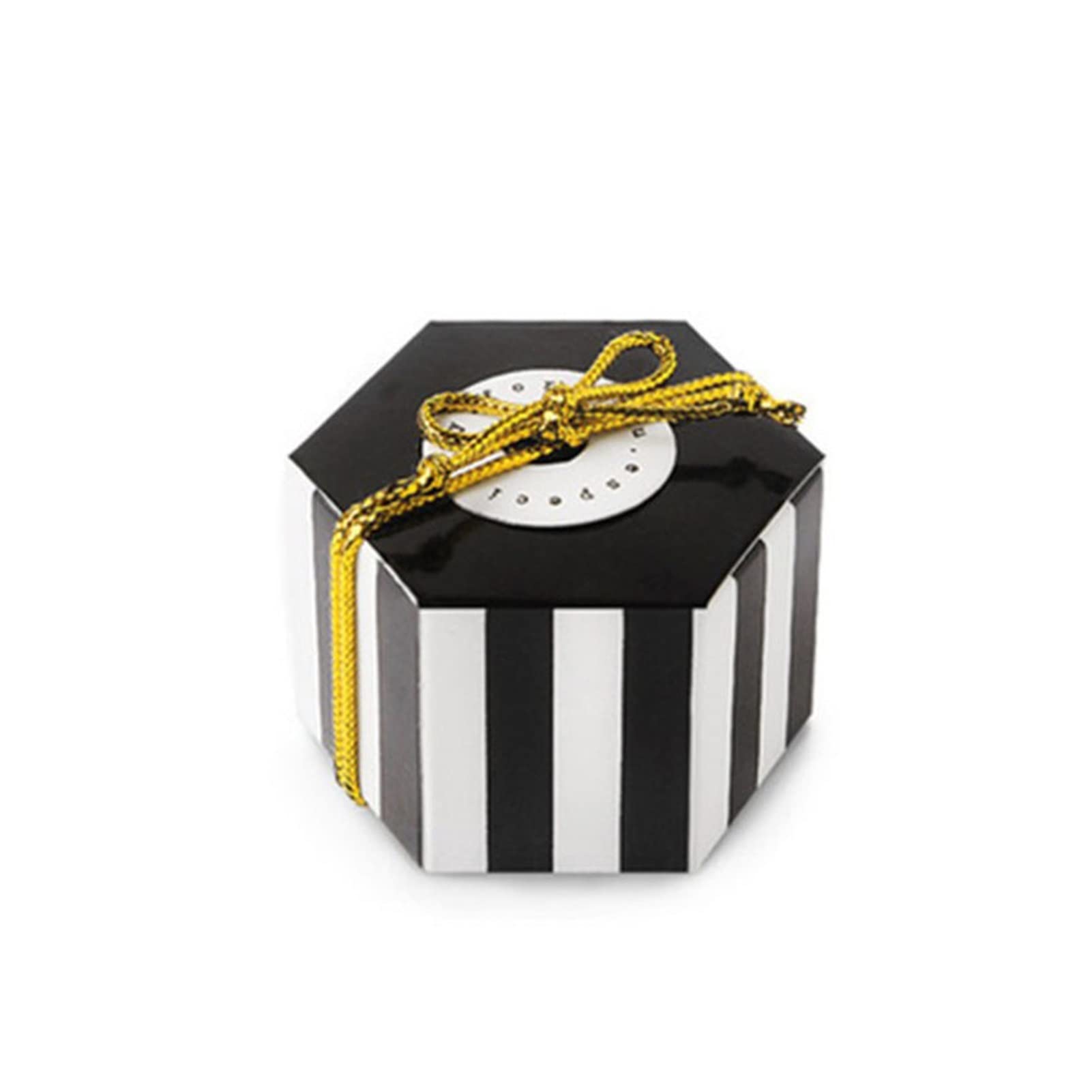 HYONLLA 50pcs Gold Black Stripe Dot Chocolate Gift Boxes - Mini Cookie Candy Treat Boxes for Kids Birthday Party Favors, Baby Shower, Wedding Favors & Holiday Gifts (Black Stripe) - Perfect for Party Decorations, Classroom Treats and Special Occasions
