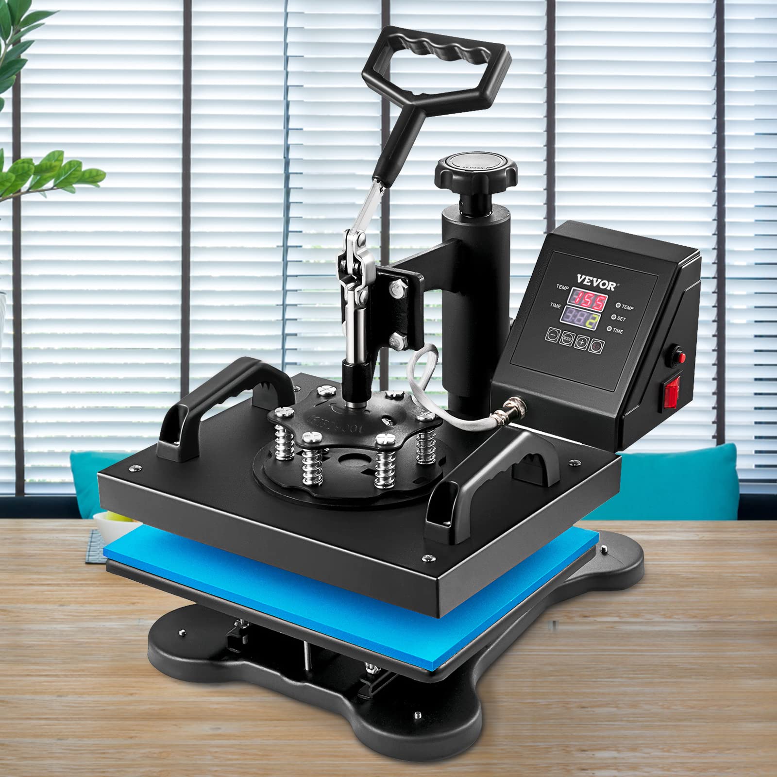 VEVOR 12x10 Inch Clamshell Heat Press Machine for Sublimation Transfer, 650W Digital LCD Control T-Shirt Printer for Vinyl, Bags, Garments, Mats & Puzzles - Perfect for DIY Craft, Custom Apparel & Small Business Printing