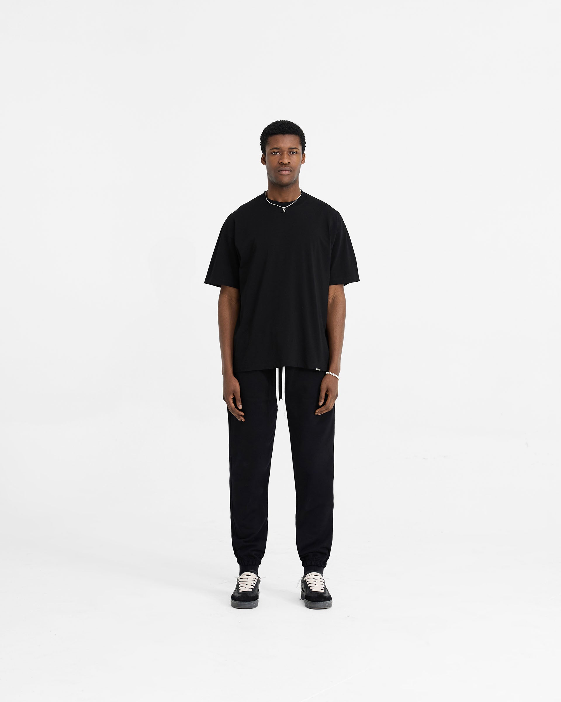 Initial Oversized T-Shirt for Men & Women - Soft Black Cotton Tee - Trendy Streetwear for Casual Outfits & Loungewear