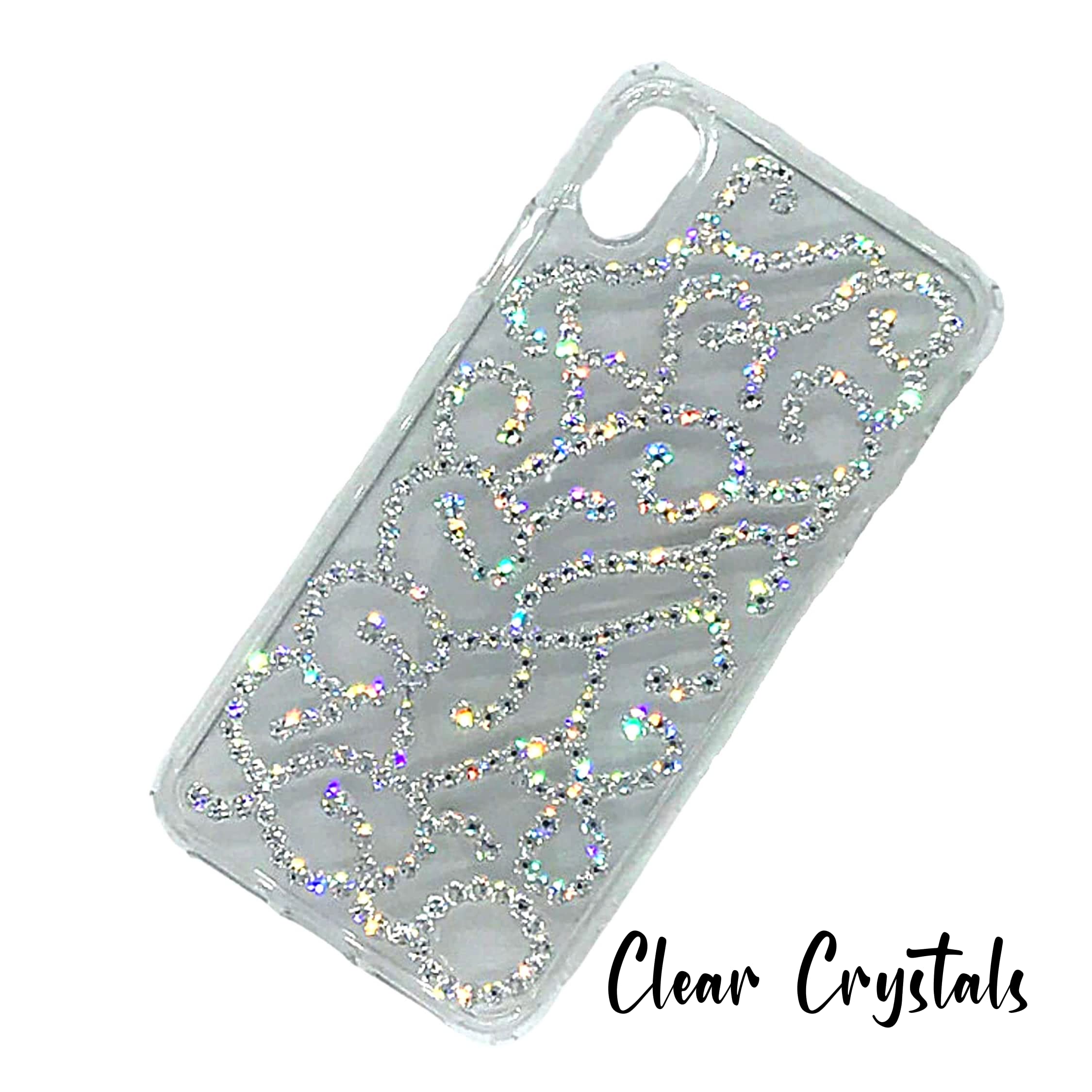 Sparkling Filigree Phone Case with Genuine Austrian Crystals - Clear & AB Options for iPhone & Samsung | Elegant Protection for Parties, Weddings & Special Occasions