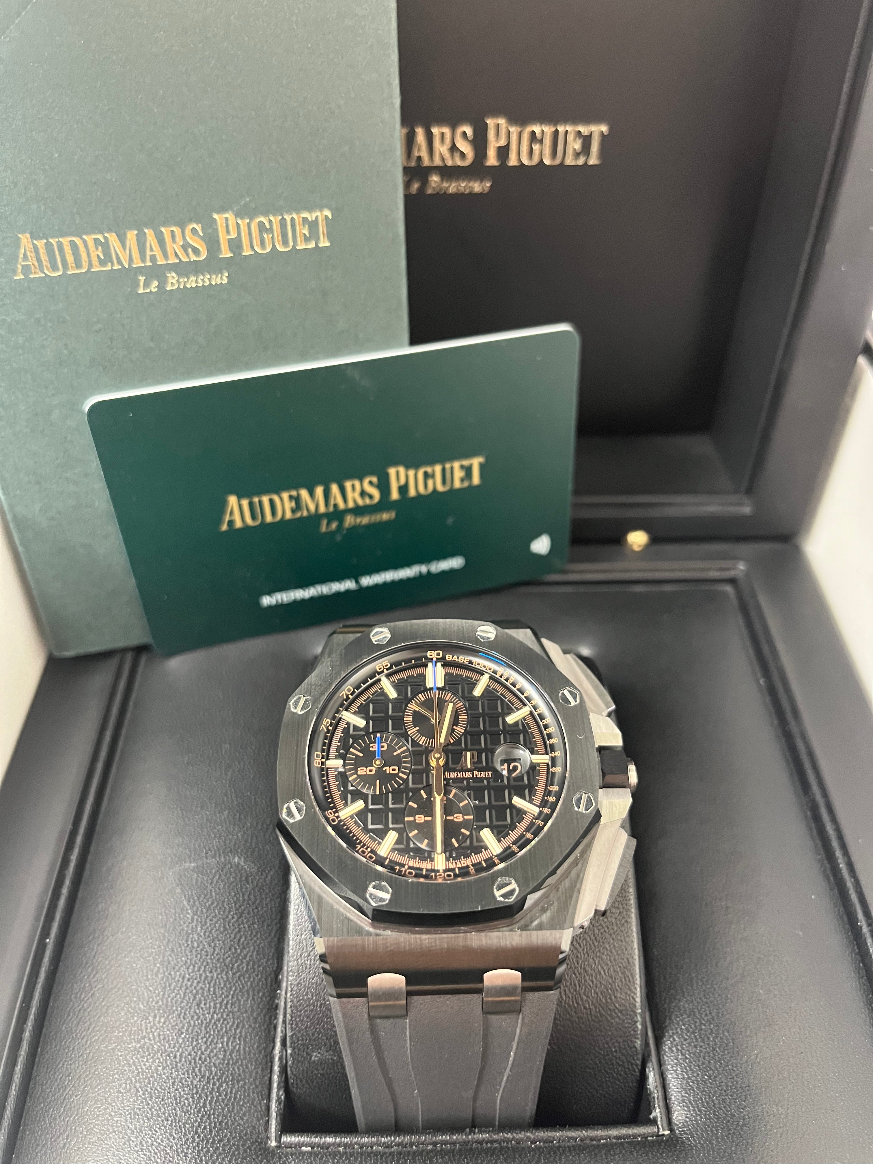Royal Oak Offshore Chronograph Men's Watch - Black Ceramic Bezel & Stainless Steel Case (Ref#26405CE.OO.A002CA.02) | Luxury Sports Watch for Diving, Racing & Formal Occasions