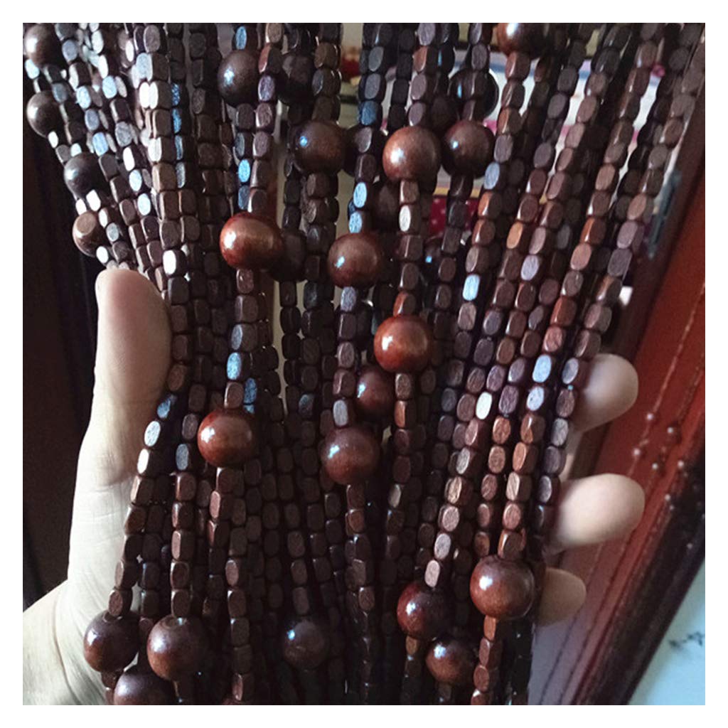 Natural Wood Beaded Curtains for Doorways - 52 Wooden Beads Room Divider (95x195cm) | Customizable Door String Curtain for Bedroom, Closet & Home Decor | Boho Chic Partition for Living Room, Studio & Entryway