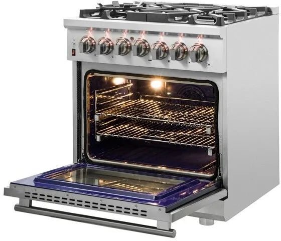 Forno 30-Inch Dual Fuel Range with Gas Cooktop & Electric Oven - Model FFSGS6125 | Professional Stainless Steel Kitchen Appliance for Home Chefs & Cooking Enthusiasts | Perfect for Baking, Roasting & Gourmet Meal Preparation
