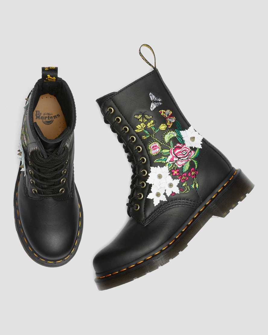 1490 BLOOM Black Nappa Leather Mid Calf Boots for Women - Comfortable Fashion Booties for Fall Winter, Office, Dating & Night Out