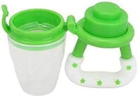 BPA-Free Silicone Baby Fruit Feeder & Teether with Extra Mesh - Soft Pacifier for Infants, Safe Chewable Food Nibbler for Babies (Green, Pack of 1) - Perfect for Introducing Solids & Soothing Teething Pain