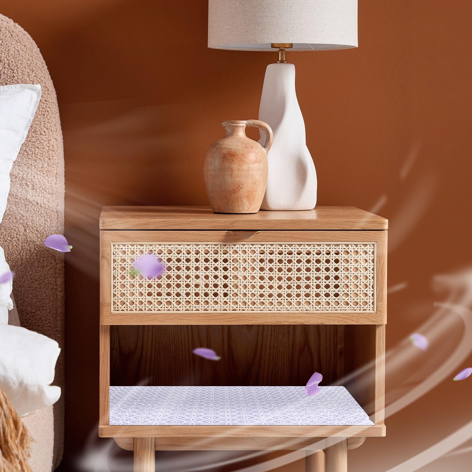 SCENTORINI Lavender Scented Drawer Liners - 6 Pack Fragrant Non-Adhesive Paper Sheets | Fresh Home & Closet Organizer for Dressers, Wardrobes, Cabinets | Perfect for Bedroom, Bathroom & Laundry Room Storage
