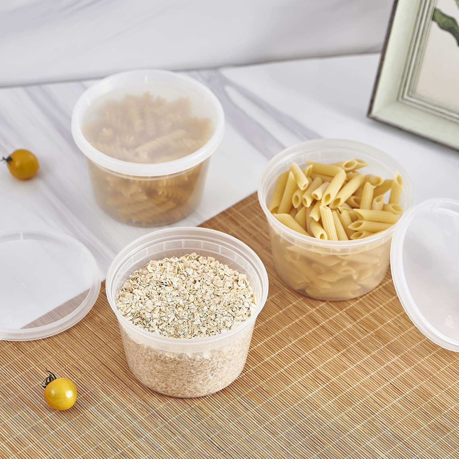 48-Pack 16oz Plastic Food Storage Containers with Lids - BPA Free, Leakproof, Stackable, Microwave & Dishwasher Safe - Ideal for Meal Prep, Soup Takeout, Slime Storage & Freezer Use