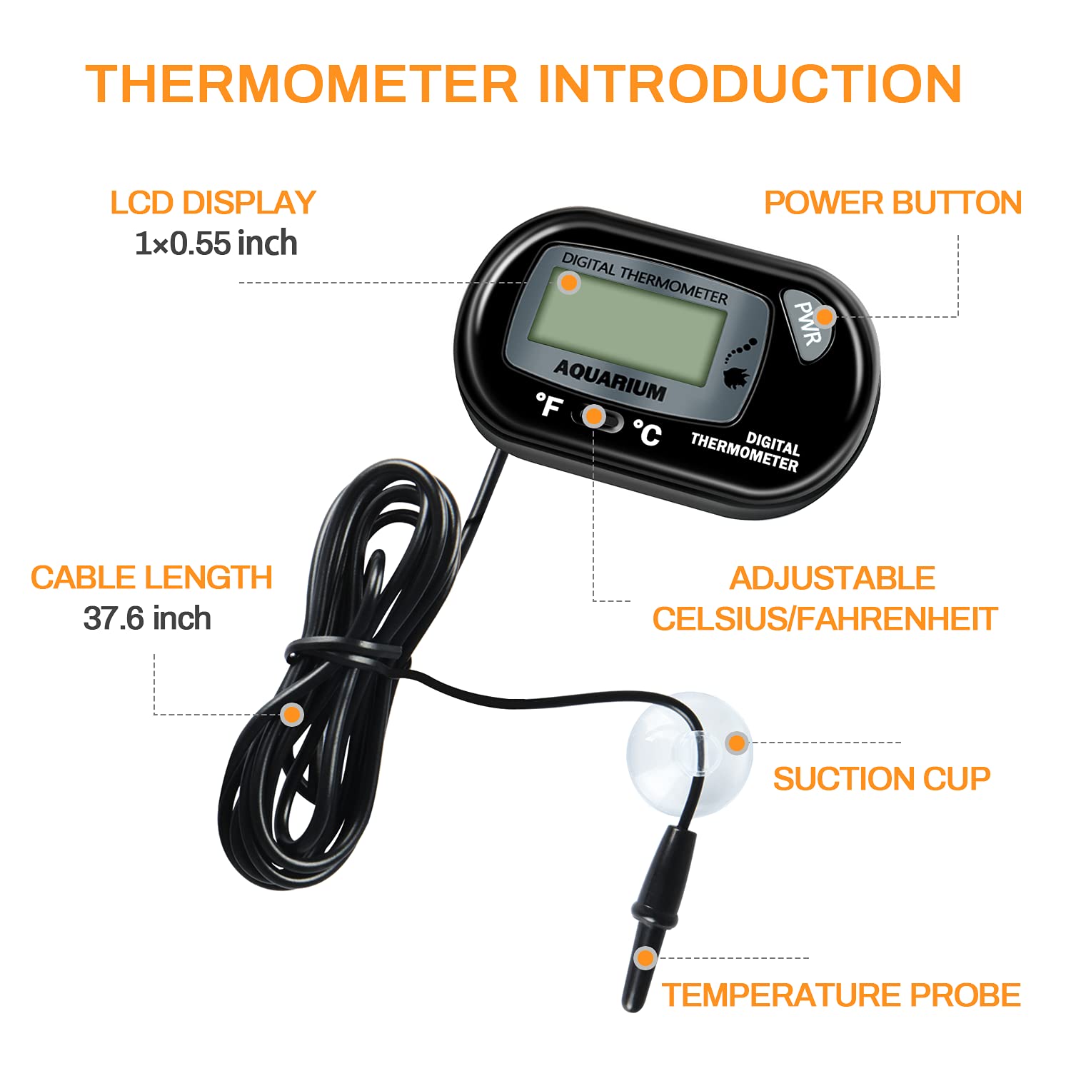 150W Ceramic Heat Emitter Bulb for Reptiles - No Light Reptile Heat Lamp with Free Digital Thermometer - Ideal for Turtles, Lizards, Snakes, Chicken Coops & Aquarium Tanks - Perfect for Terrariums, Brooders & Pet Habitats