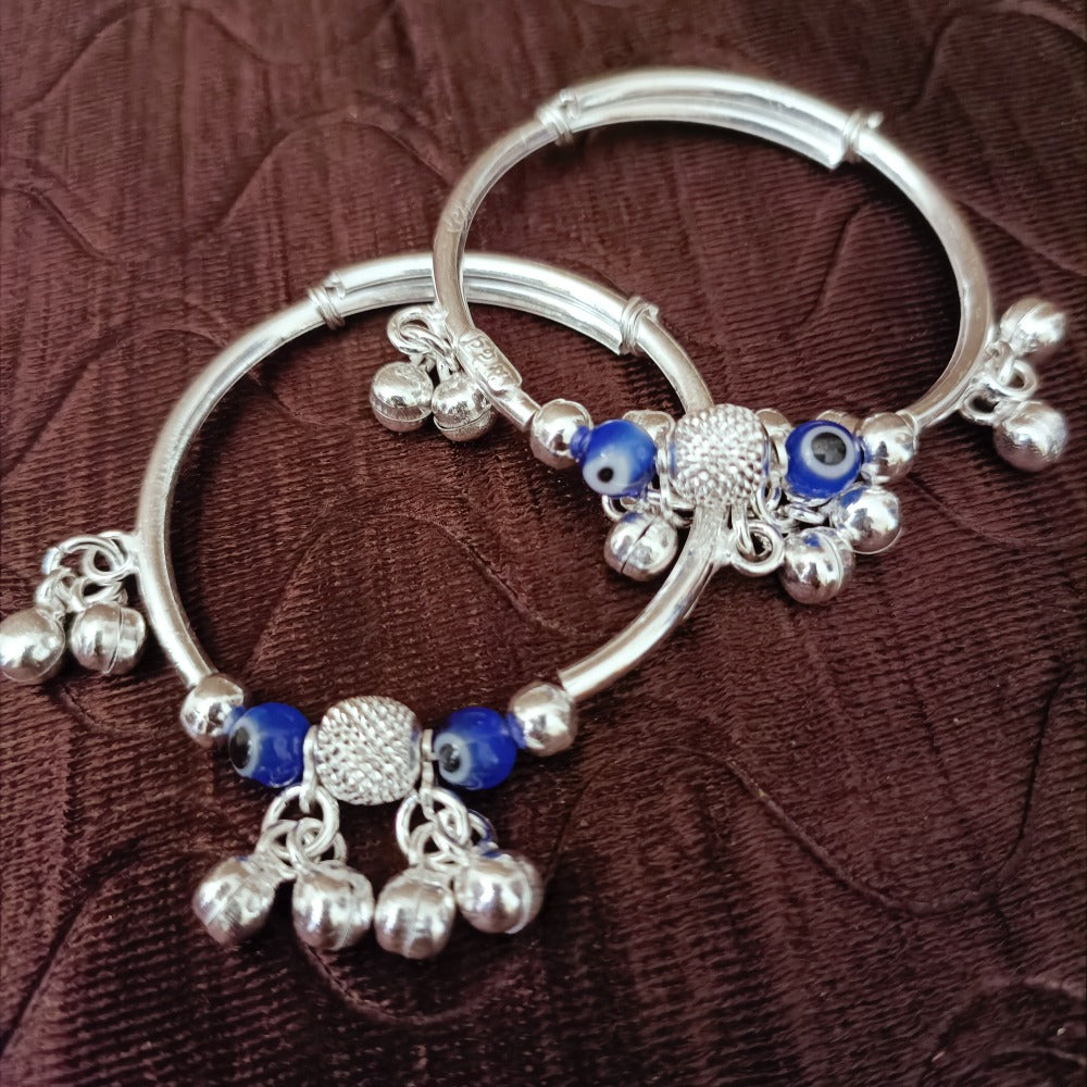 925 Sterling Silver Unisex Baby Bangle Set - Elegant Design 171 - Perfect for Christening, Baby Shower Gifts & Newborn Photo Props