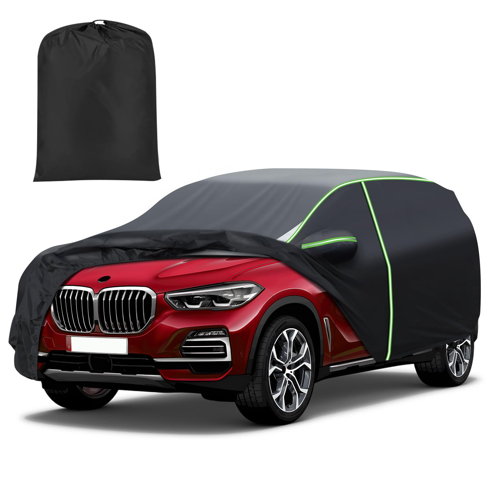 Mixsuper Premium All-Weather Car Cover for BMW X5 (2007-2024) - Waterproof Outdoor Protection with Zipper Door & Reflective Strips | Perfect for Garage, Driveway & Long-Term Vehicle Storage