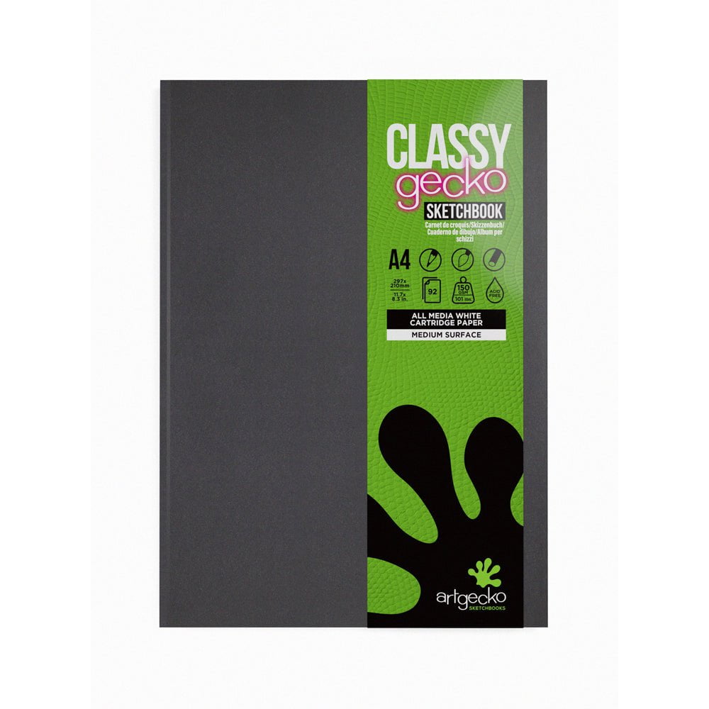 Artgecko Premium A4 Sketchbook - 92 Pages (46 Sheets) 150gsm White Paper - Artist Sketch Pad for Drawing, Painting & Mixed Media - Perfect for Students, Professionals & Hobbyists
