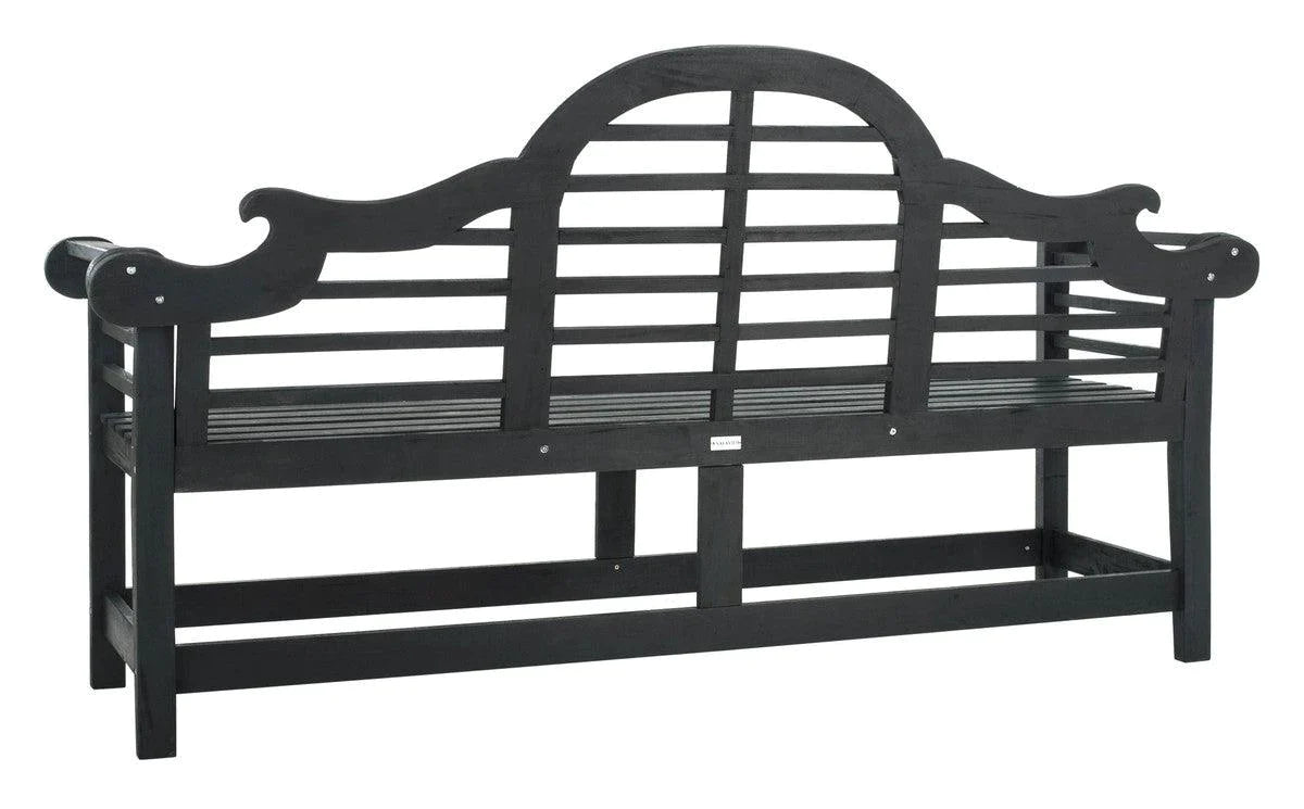 Dark Slate Grey Arched Garden Bench - Outdoor Patio Furniture for Gardens, Parks & Backyards