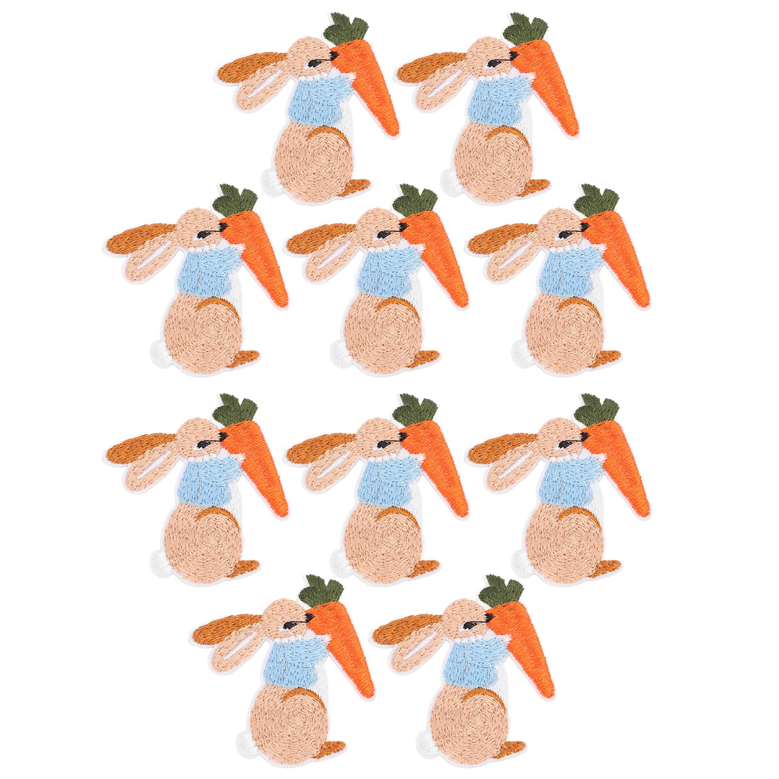 Bunny Iron-On Patches 6x5.5cm (2.4x2.2in) - Cute Rabbit Embroidery Patches for DIY Crafts, T-Shirts, Jeans & Backpacks - Durable Polyester Fabric for Easy Sewing & Ironing - Perfect for Kids Clothing, School Projects & Fashion DIY