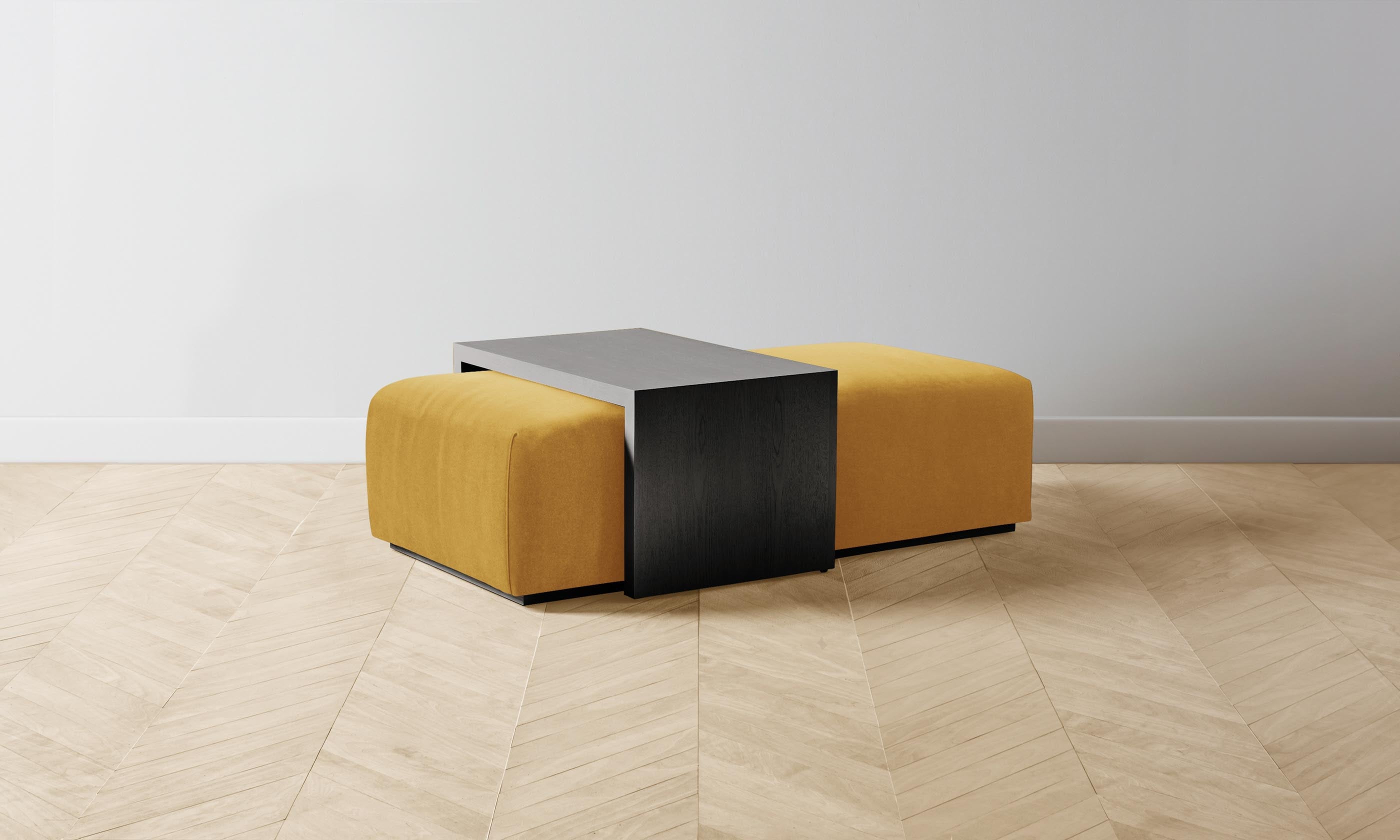 The Bowery Ottoman - Luxurious Mohair Upholstery in Amber | Perfect for Living Room, Bedroom & Lounge Decor