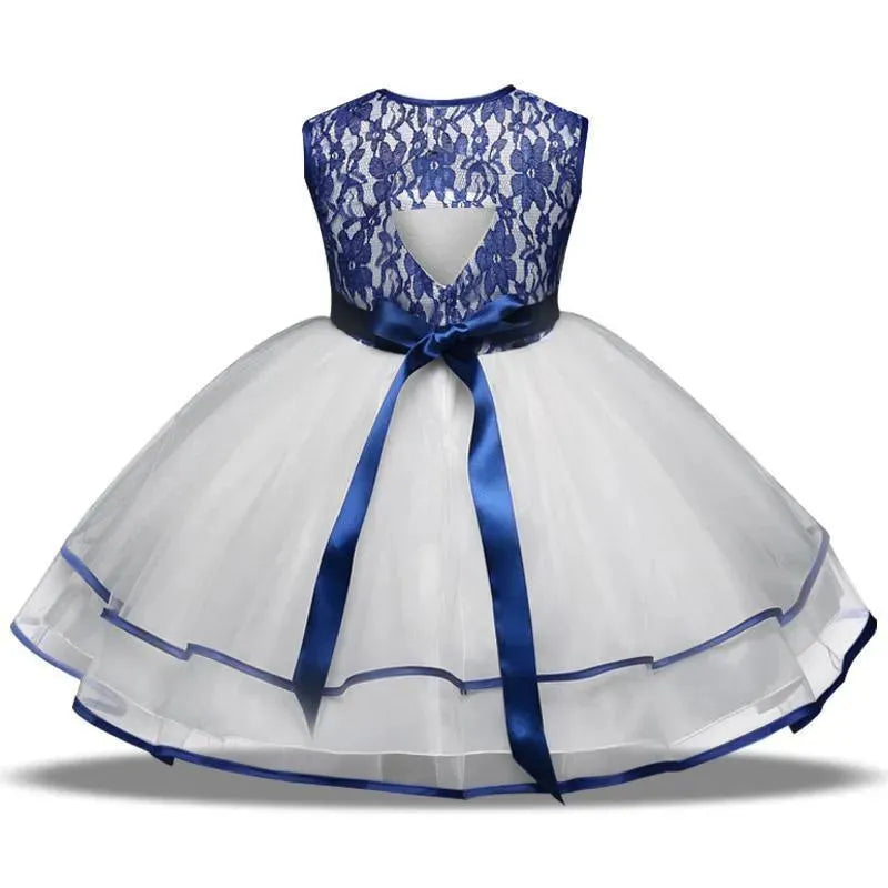 Floral Lace Girls Dress - Elegant & Comfortable for Parties, Weddings & Special Occasions
