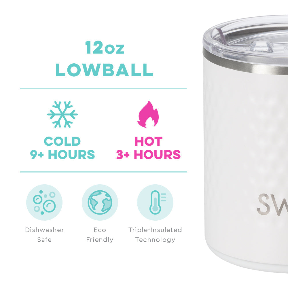 12oz Golf Ball Lowball Tumbler - Insulated Stainless Steel Whiskey Glass for Golf Lovers, Perfect for Cocktails, Bourbon & Scotch - Great Gift for Golfers & Father's Day