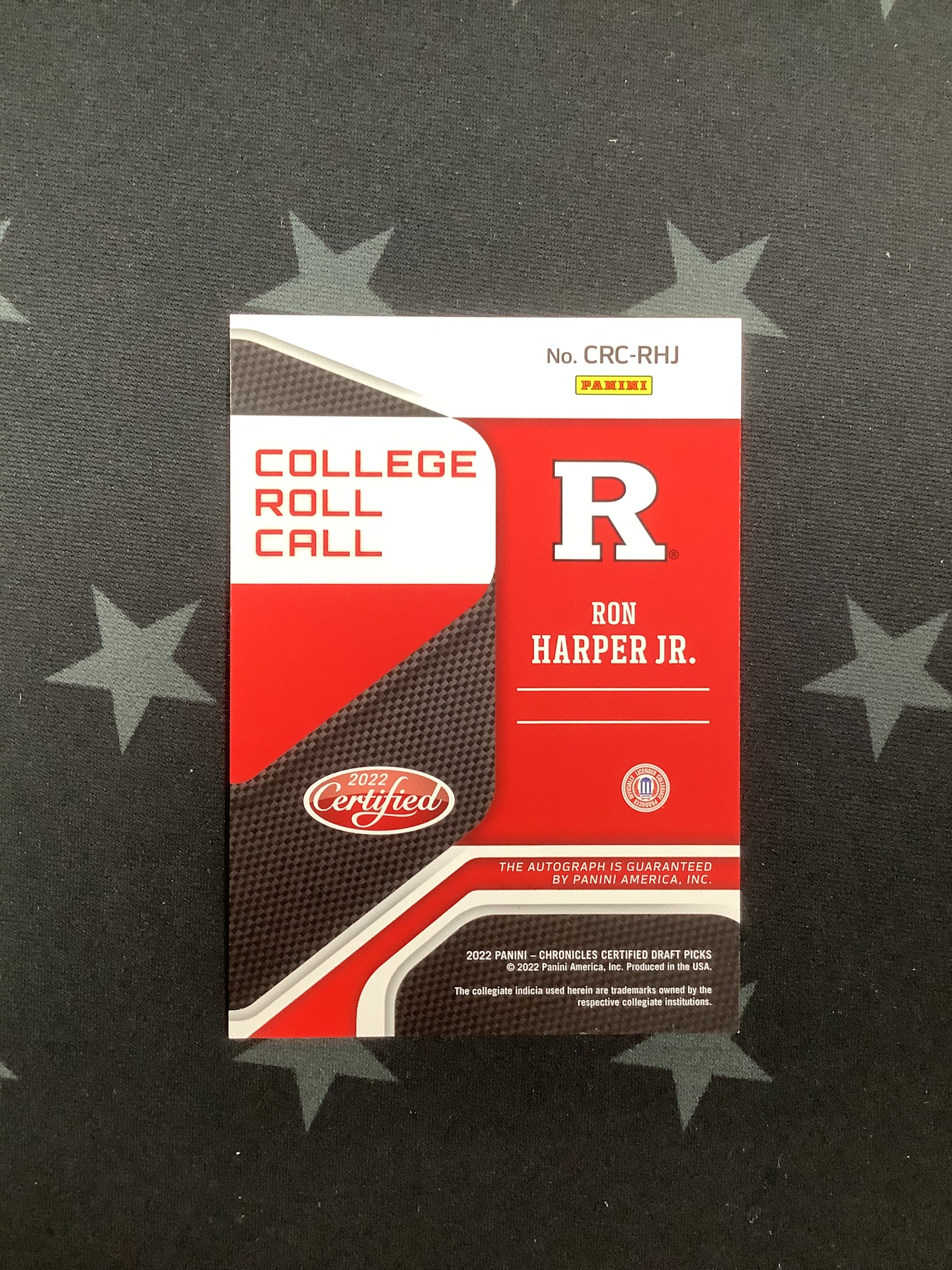 2022 Panini Chronicles Certified Draft Picks Basketball Ron Harper College Auto #CRC RHJ - Rare Collectible for NBA Fans & Sports Memorabilia Enthusiasts