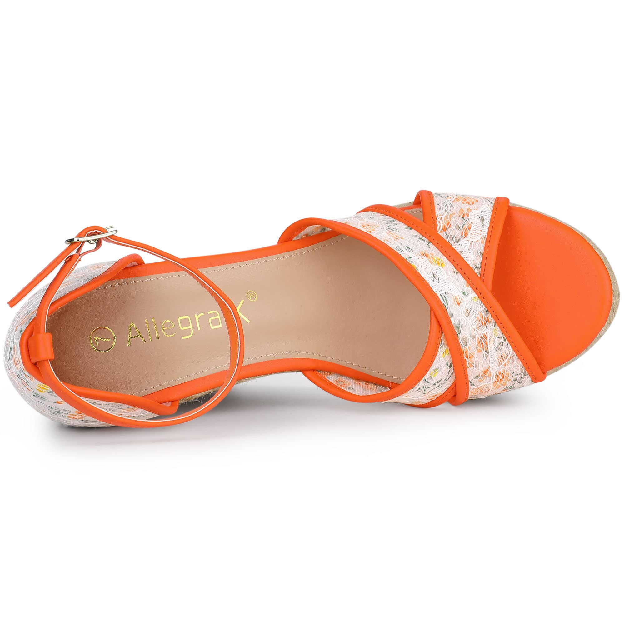 Allegra K Women's Espadrilles Lace Wedge Sandals - Comfortable Summer Casual Shoes for Beach, Vacation & Outdoor Walking