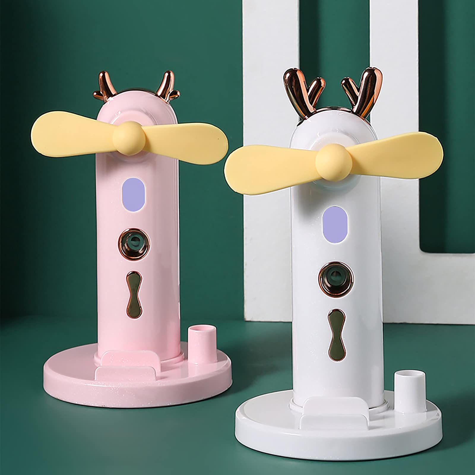 Portable Mini USB Charging Fan with Phone Holder - Antler Shape Desktop Fan for Office, Home, Travel & Outdoor Use