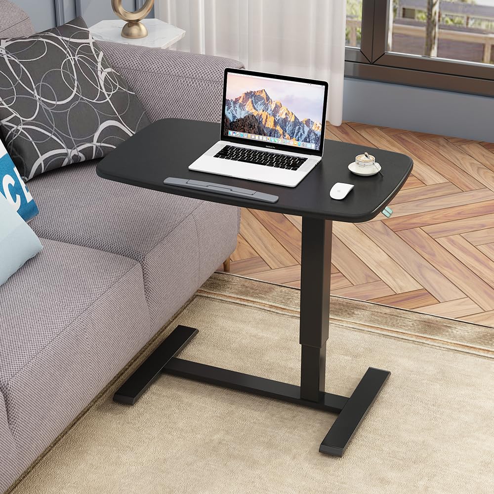 Adjustable Overbed Table with Tray - Mobile Hospital Bedside Desk, Portable Laptop Stand for Home & Office Use - Perfect for Patients, Students, and Remote Workers