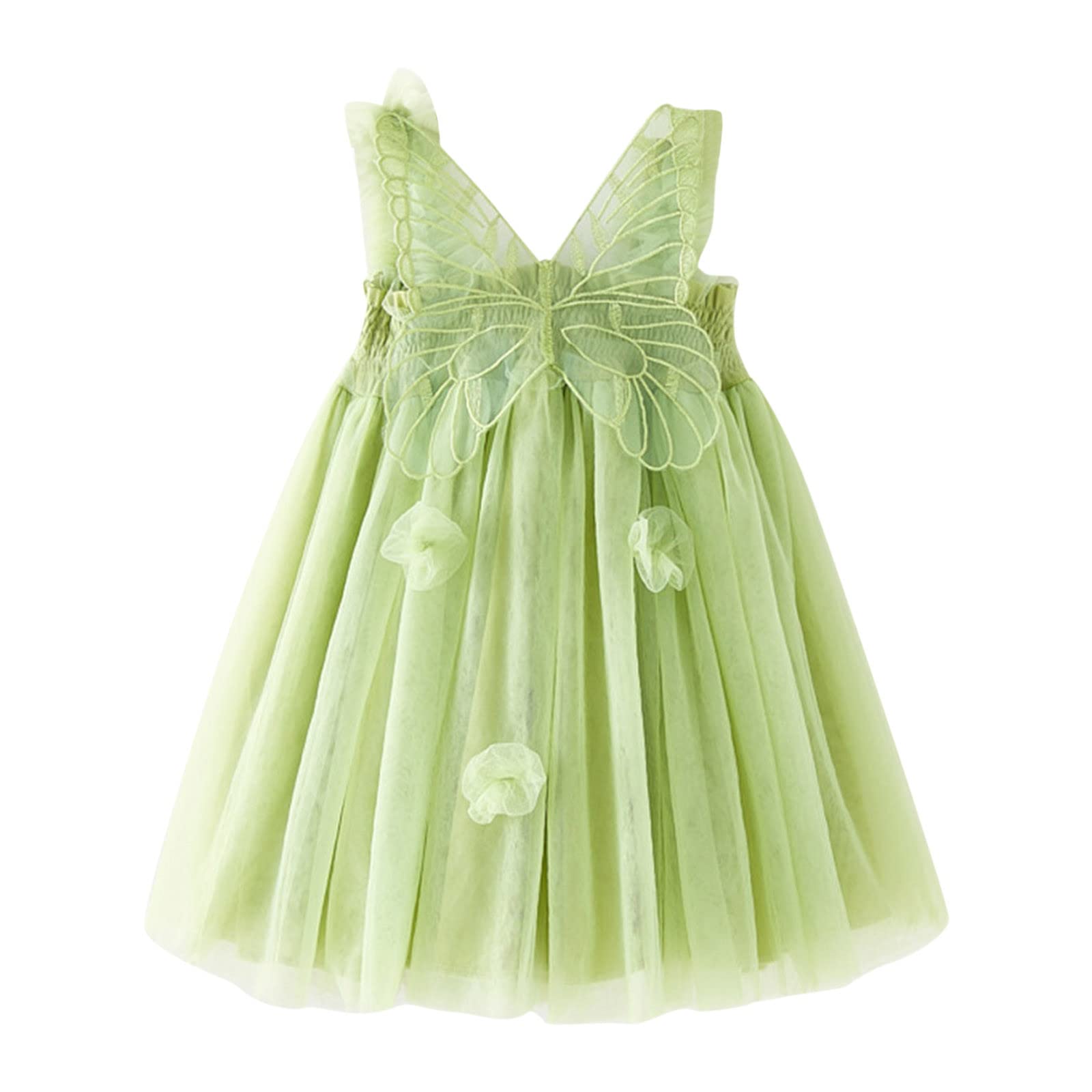 Butterfly Tulle Party Dress for Girls - Princess Toddler Summer Sleeveless Sundress & Beach Skirt | Perfect for Birthday Parties, Beach Vacations & Photo Shoots