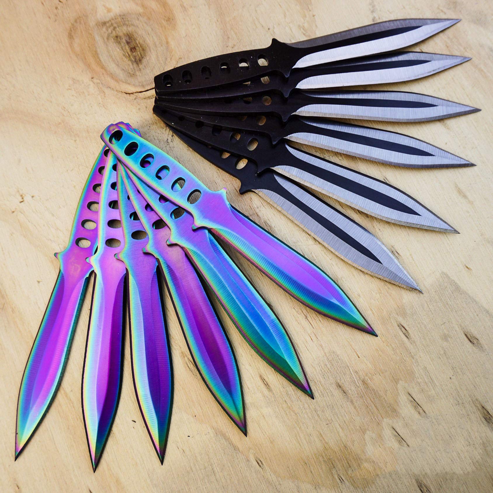 12-Piece Tactical Throwing Knives Set - Razor Sharp Fixed Blade Survival & Hunting Knives for Camping, Outdoor Adventures & Emergency Preparedness | Durable Camping Gear & Survival Kit Accessories