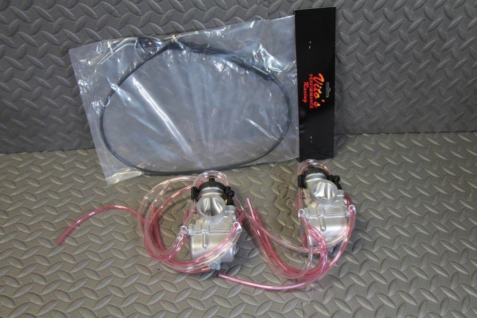 2 Pack 35mm Performance Carburetors with Thumb Throttle Cable - Compatible with Yamaha Banshee 350 - High Flow Aftermarket Carbs for ATV & Dirt Bike Racing Upgrades