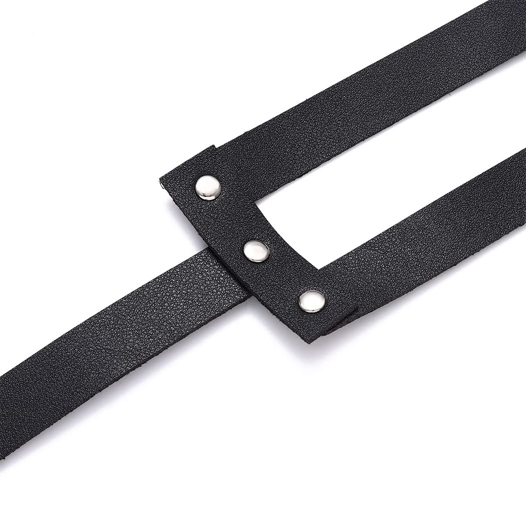 Flovel Punk Body Chain - Black Leather Chest Chains Belt for Women & Girls | Gothic Rave Layered Body Jewelry | Perfect for Music Festivals, Parties & Fashion Accessories