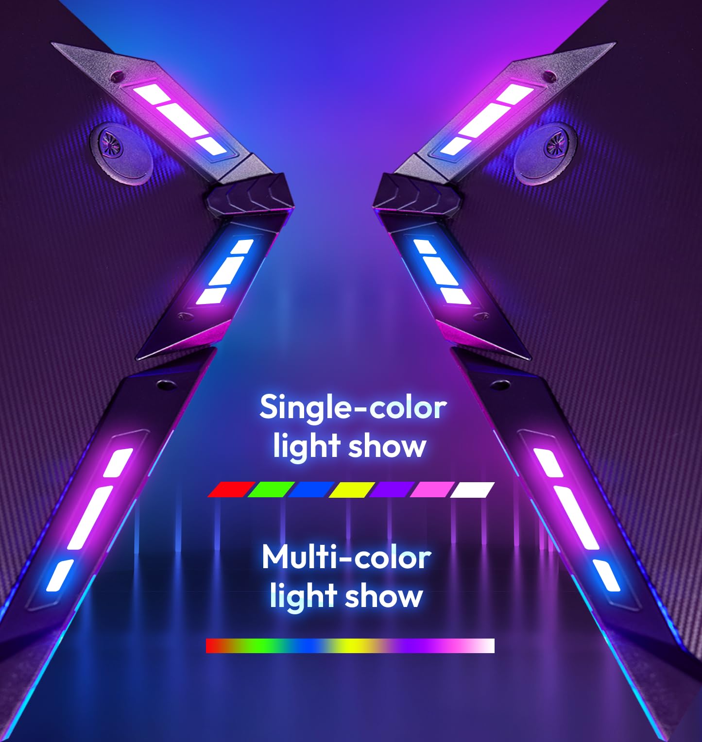 Dowinx RGB Gaming Desk with LED Lights & Carbon Fiber Surface - 55