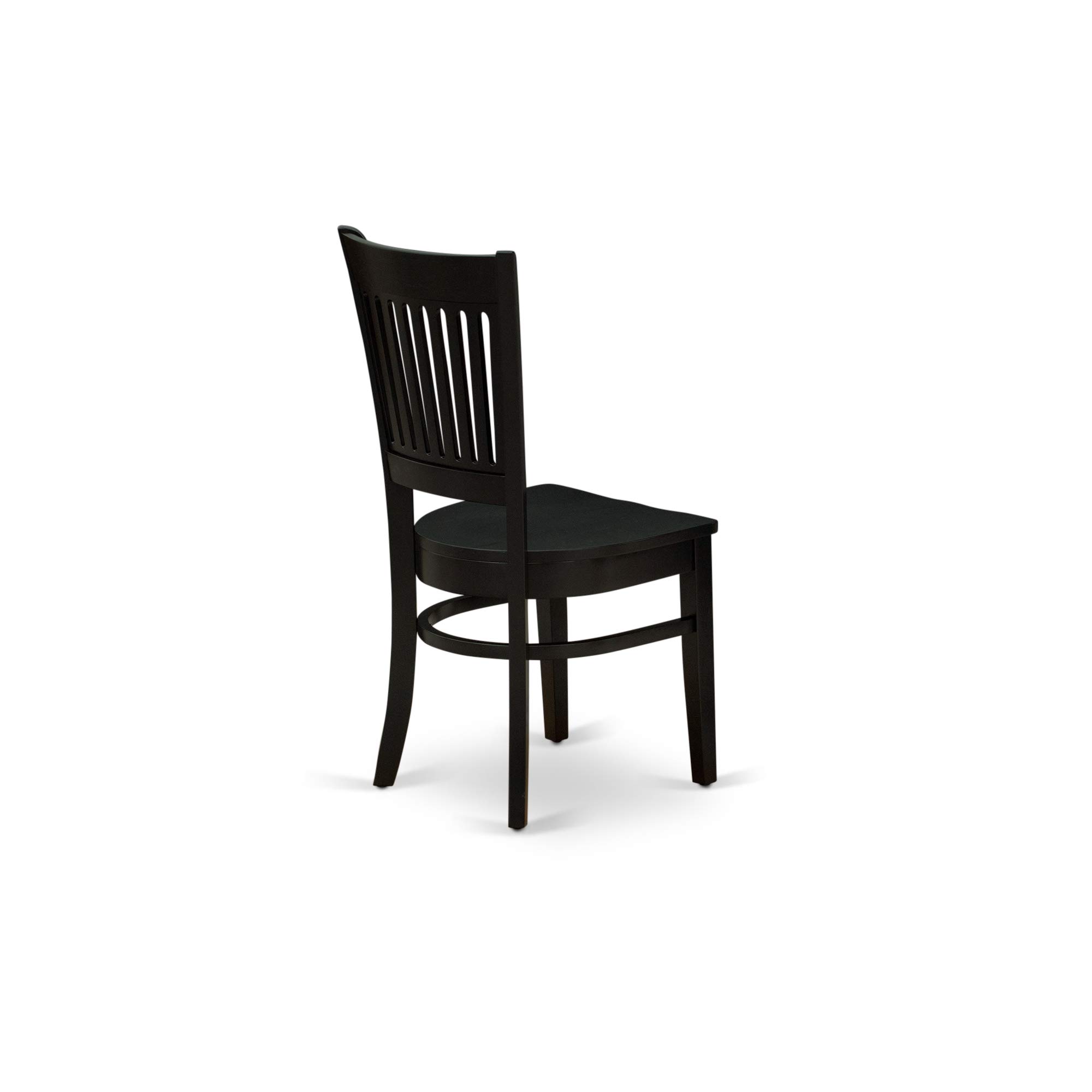 East West Furniture DUVA5-BLK-W 5-Piece Black Dining Room Set with 36x60 Inch Rectangle Table & 4 Chairs - Perfect for Small Kitchens & Compact Dining Spaces