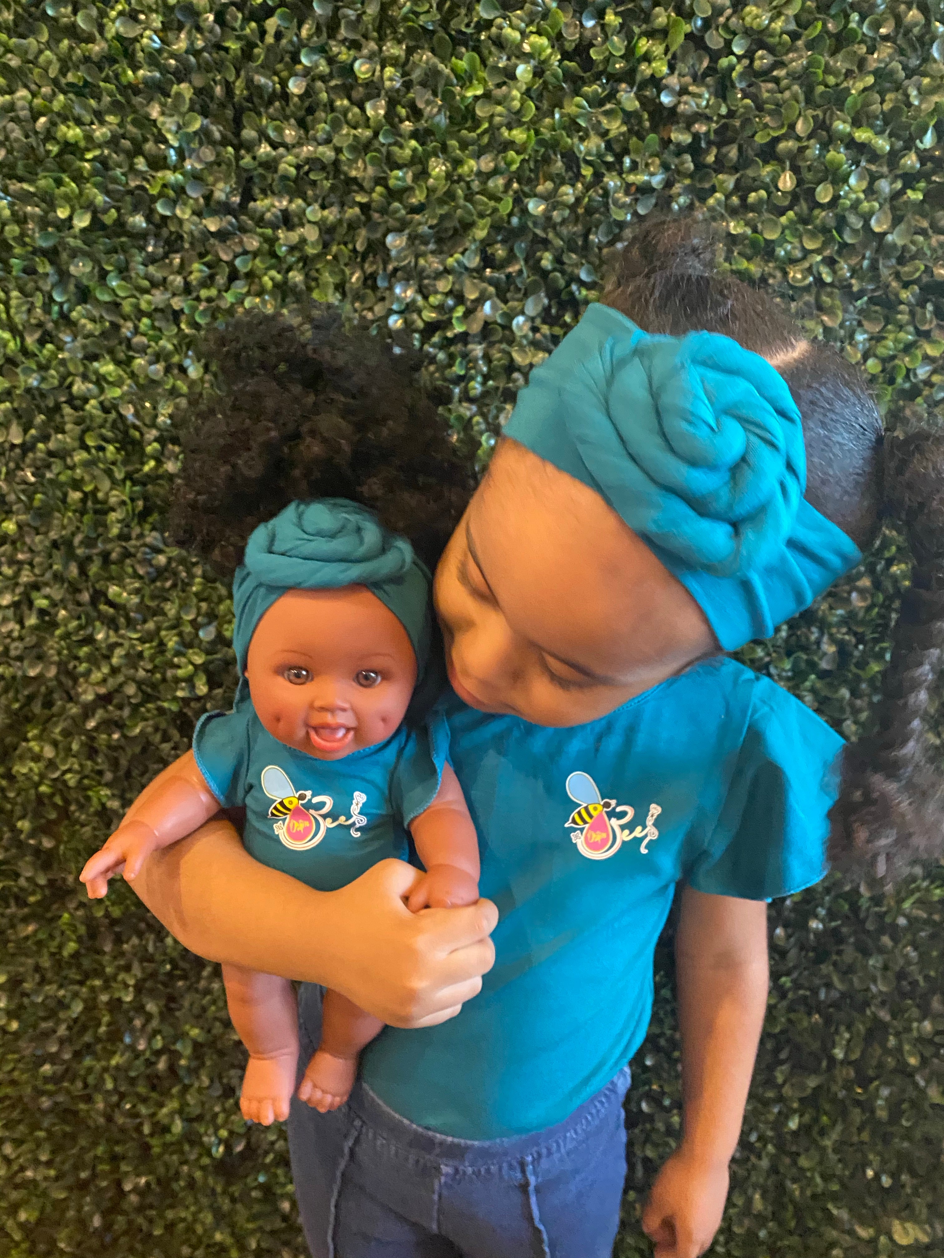 Matching Girl and Doll Romper & Headbands Set - Cute Outfit for Girls and Their Dolls (Doll Sold Separately) | Perfect for Birthday Parties, Photo Shoots, and Playtime