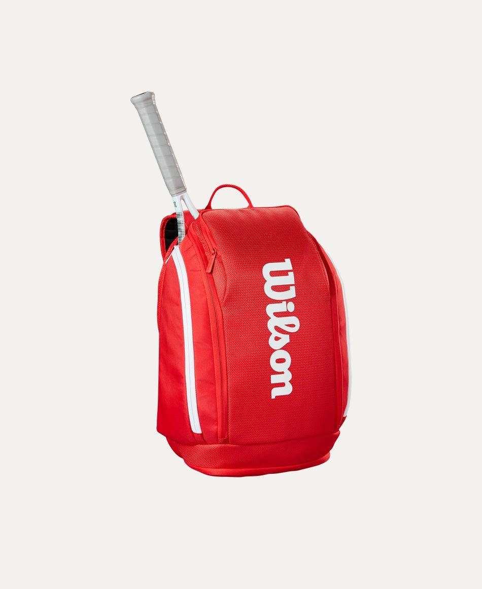 Wilson Super Tour Backpack 2025 - Premium Durable Tennis Backpack with Ventilated Shoe Compartment, Red | Perfect for Tennis Players, Gym Enthusiasts & Travel