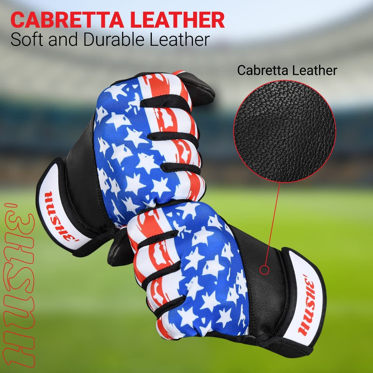 USA Flag Baseball Batting Gloves for Youth & Adult - Patriotic Softball Training Gloves with American Flag Design - Perfect for Baseball Practice, Softball Games & Team Sports
