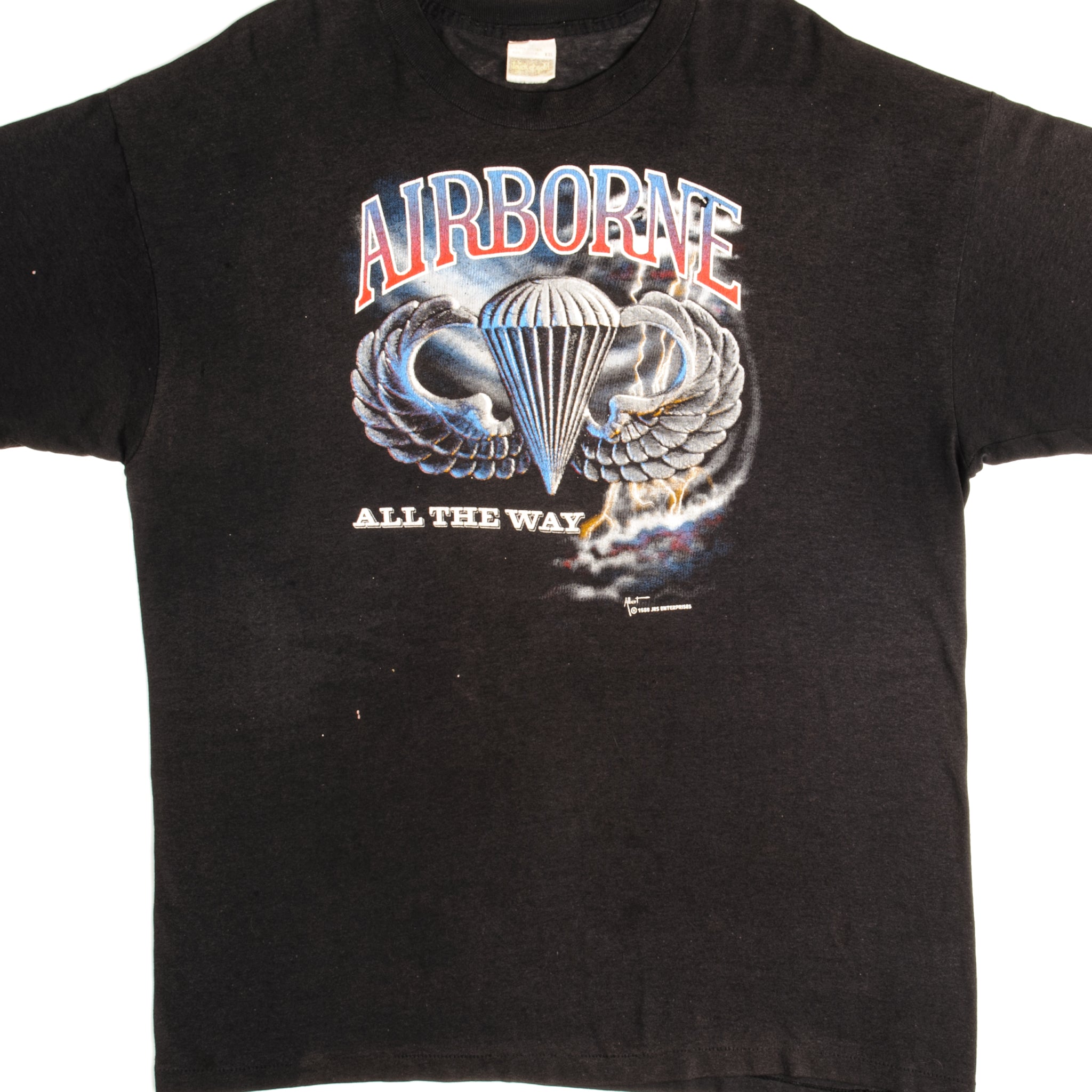 Vintage 1988 US Military Airborne T-Shirt XL - Authentic Made in USA - Perfect for Military Enthusiasts & Vintage Collectors