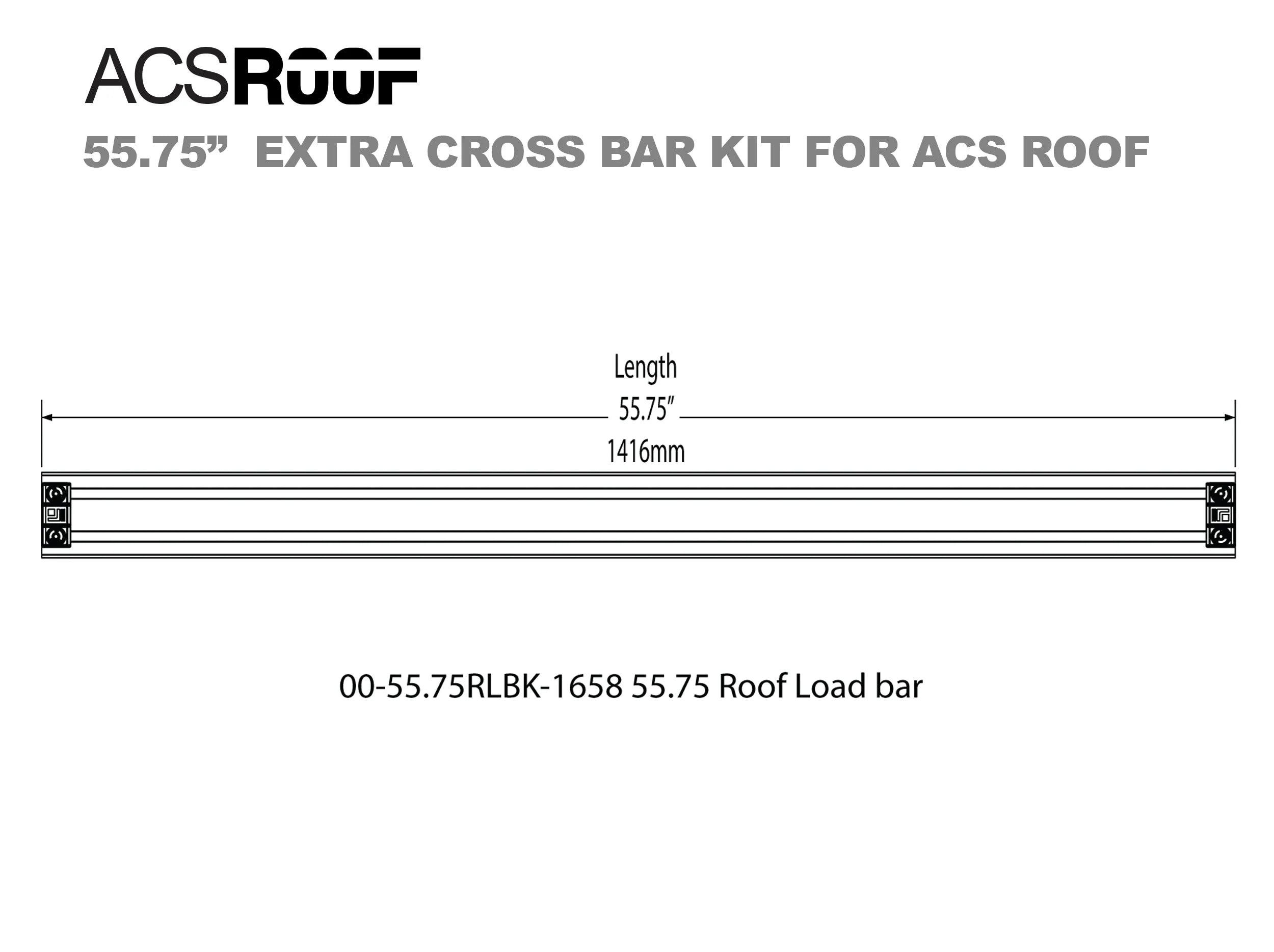 ACS ROOF Extra Load Bar Kit - Heavy Duty Roof Rack Cross Bars for Pickup Trucks & SUVs - Perfect for Camping, Kayaking & Outdoor Adventures