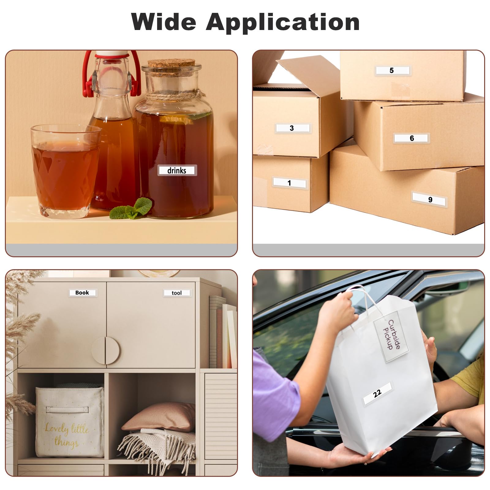 100 Pcs Clear Self-Adhesive Index Card Pockets - Top Open Plastic Label Sleeves for File Folders, Bins & Organizers (5.75x1.6cm) - Perfect for Library, Office & Home Storage Organization