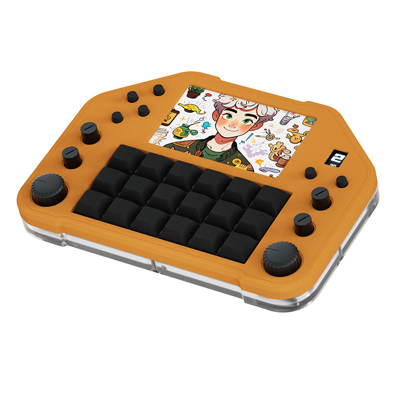 DOIO KB18-01 Dual Screen Programmable Macro Keyboard - Hot Swappable Mechanical Keypad for Gaming, Coding & Productivity | Compact Design for Stream Deck & Shortcut Control