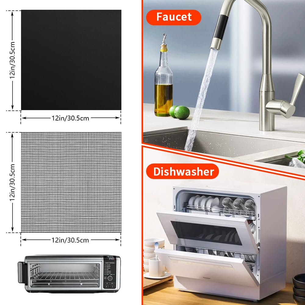 Ninja Foodi Reusable Air Fryer Liners 12x12 Inch - 3 Pack with 3 Mesh Sheets - Oven Safe Baking & Grill Liners for Ninja SP101/SP201/SP301/SP351 - Perfect for Air Frying, Roasting & Reheating in Microwave