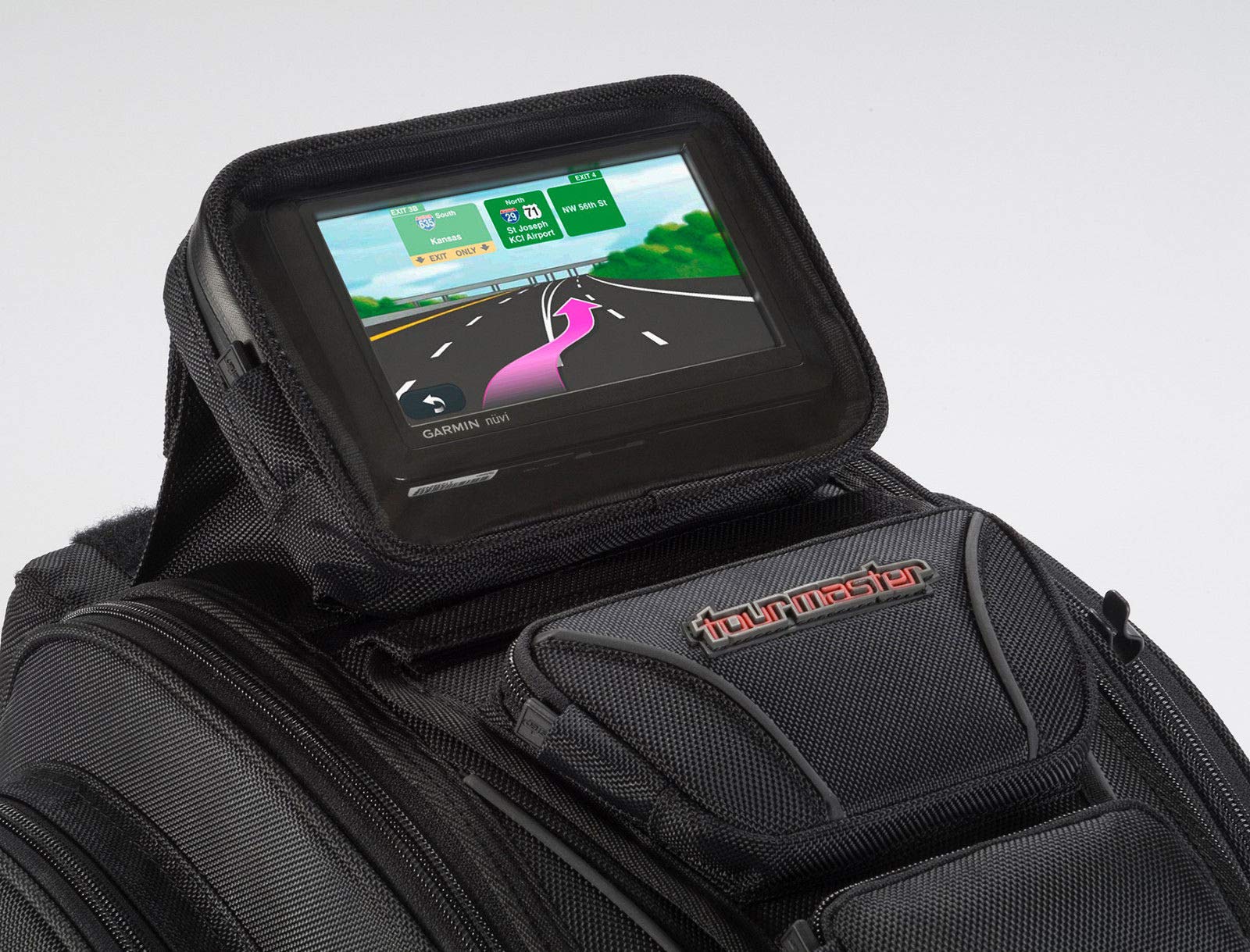 Tour Master Elite Strap Mount Tri-Bag Motorcycle Tank Bag - Black/One Size - Waterproof Storage for Phone, Wallet & Essentials - Perfect for Adventure Riding & Long-Distance Motorcycle Trips