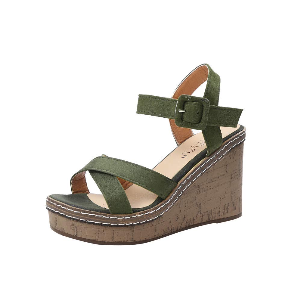 Women's Fish Mouth Platform High Heel Wedge Sandals with Buckle - Comfortable Slope Heel Summer Shoes for Women | Perfect for Beach, Party, and Casual Outings
