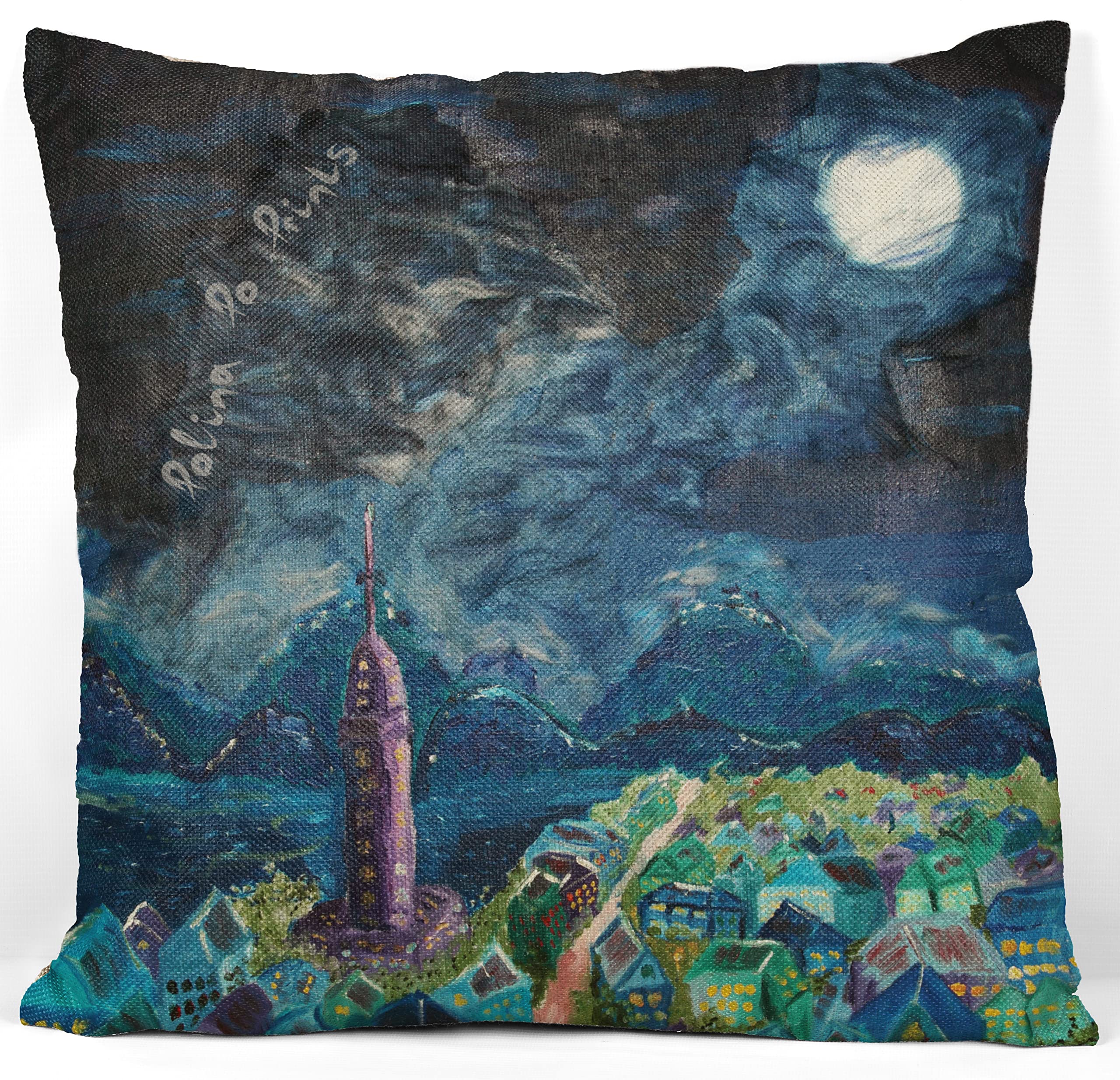 18x18 Inch Halloween Throw Pillow Covers - Angel Decor & Contemporary Art by Polina Po - Perfect for Sofa, Bed, or Seasonal Home Decor