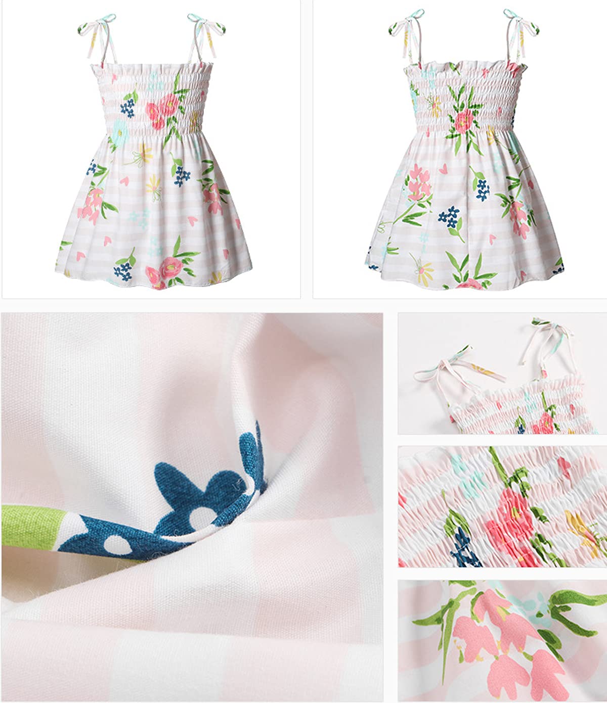 Toddler Baby Girl Floral Princess Sundress - Sleeveless Spaghetti Strap Summer Dress for Girls - Perfect for Beach, Party & Outdoor Play