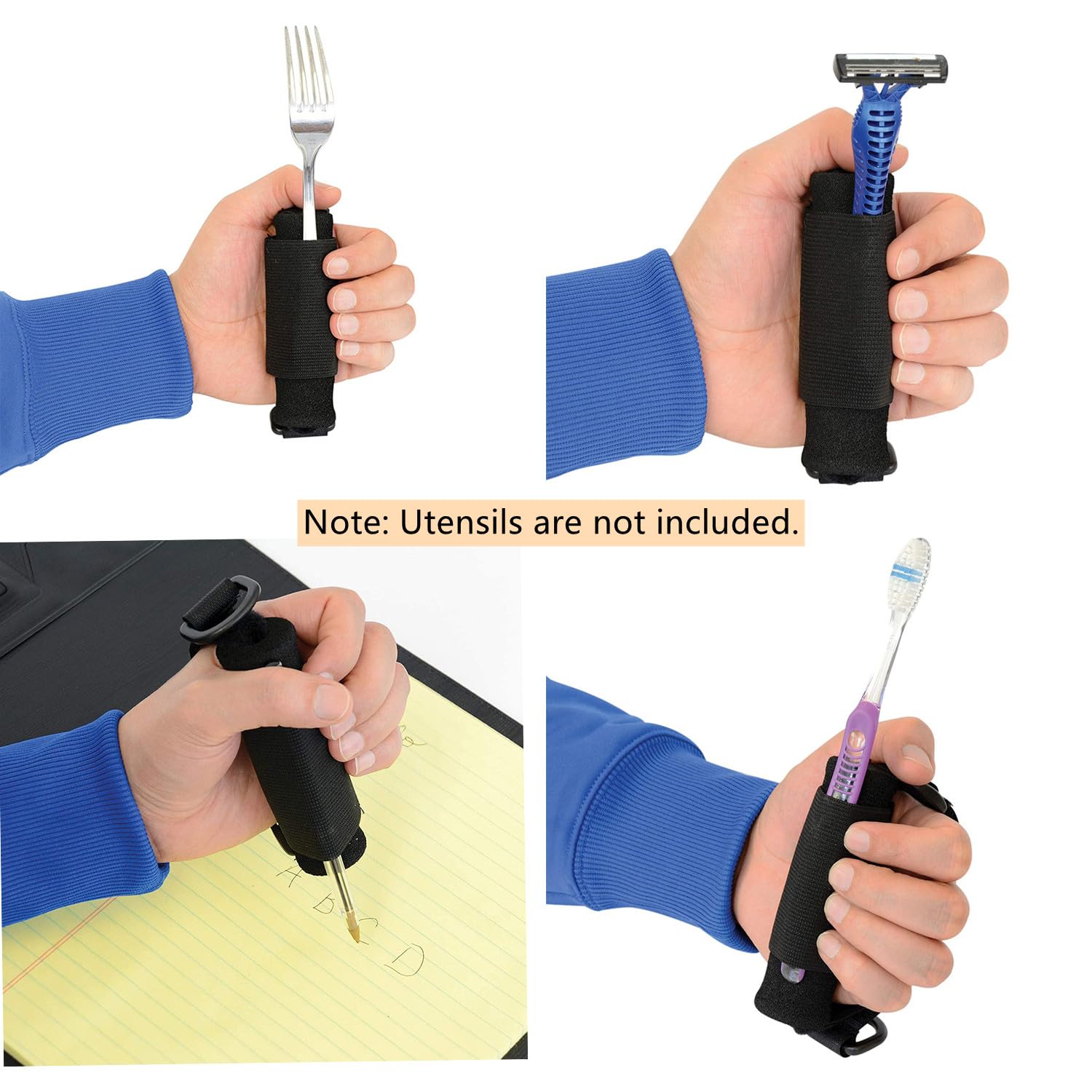 Adjustable Universal Cuff Utensil Holder - Adaptive Eating Aid Strap for Parkinson's, Arthritis & Hand Tremors - Assistive Device for Elderly & Disabled - Perfect for Dining Independence at Home or Care Facilities