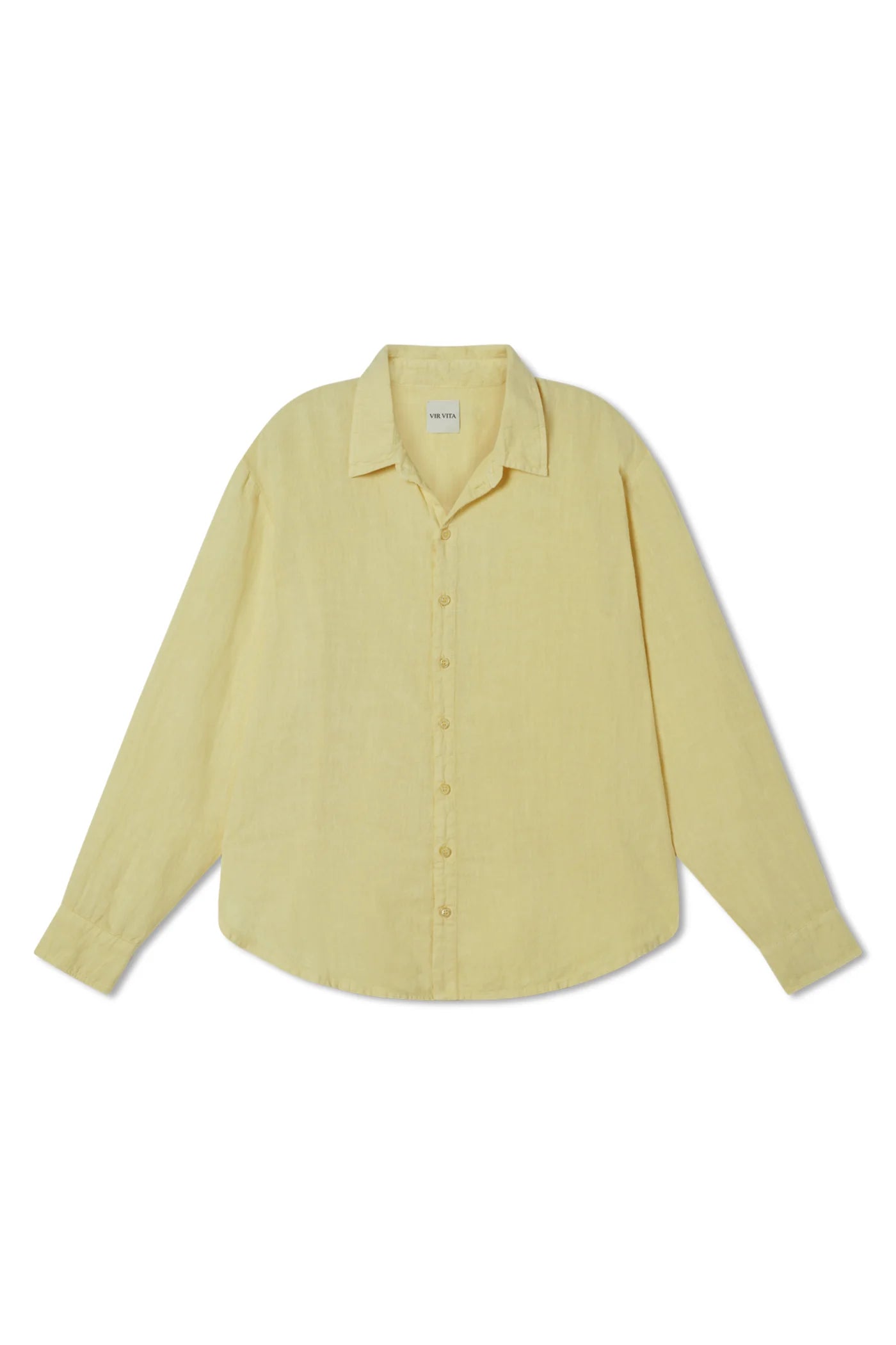 Cecile Oversized Linen Shirt for Women - Soft Butter Yellow Button Down Blouse - Perfect for Casual Outfits, Beach Cover Up and Summer Vacation