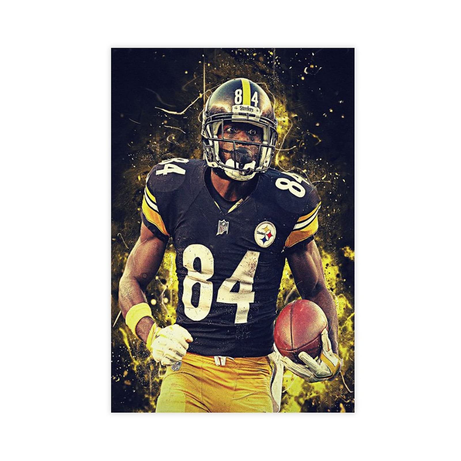 Antonio Brown Canvas Poster - 12x18 Inch (30x45cm) Unframed Sports Wall Art for Bedroom, Office & Man Cave Decor - Perfect Gift for Football Fans & Sports Enthusiasts