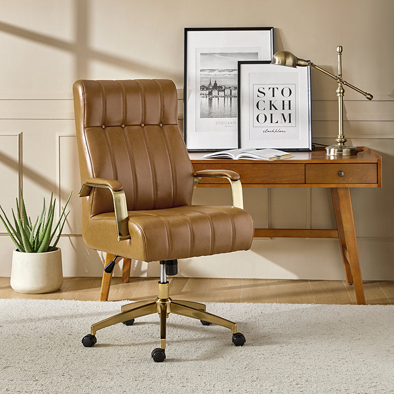Premium Conelius Leather Ergonomic Executive Office Chair - High Back Adjustable Swivel Chair with Lumbar Support for Home & Office Workspace, Perfect for Long Hours Sitting Comfort