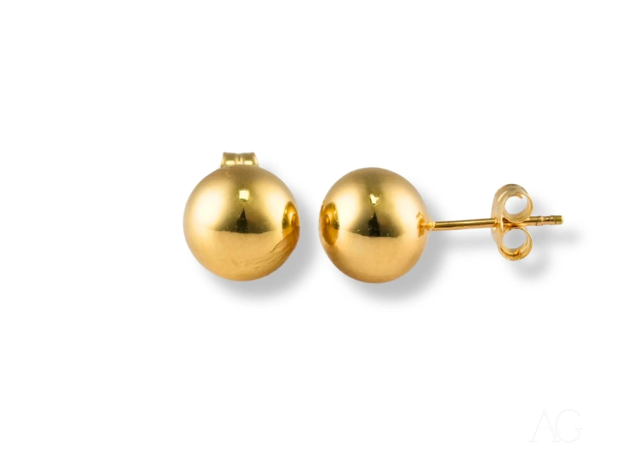 18K Gold Ball Stud Earrings - Classic Elegance Jewelry for Women, Perfect for Weddings, Parties & Everyday Wear