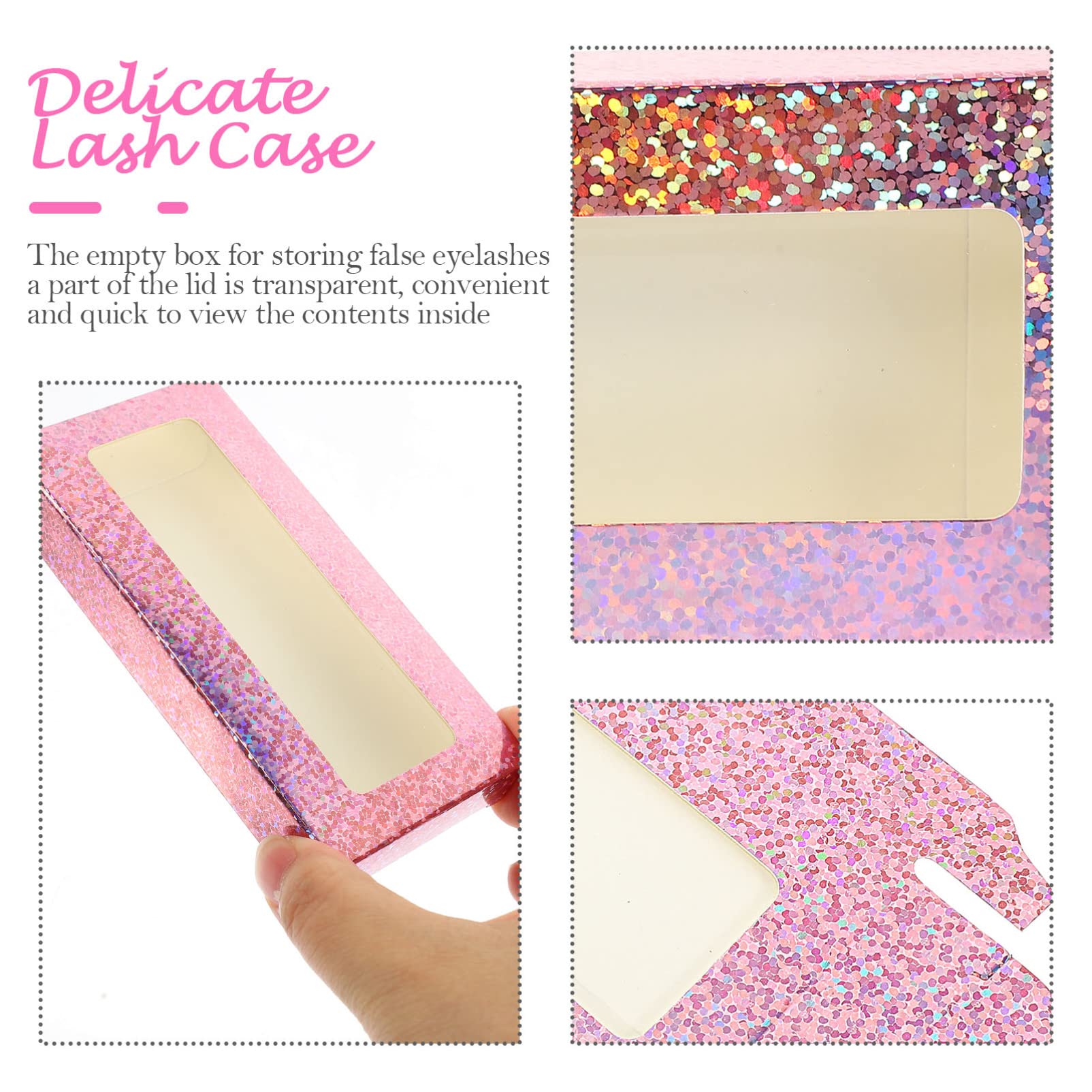 Beaupretty 25pcs Empty Eyelash Packaging Boxes - Pink Paper Lash Case & Eyelash Holder Organizer for Women & Girls - Perfect for Salon, Retail Display & DIY Eyelash Care Storage