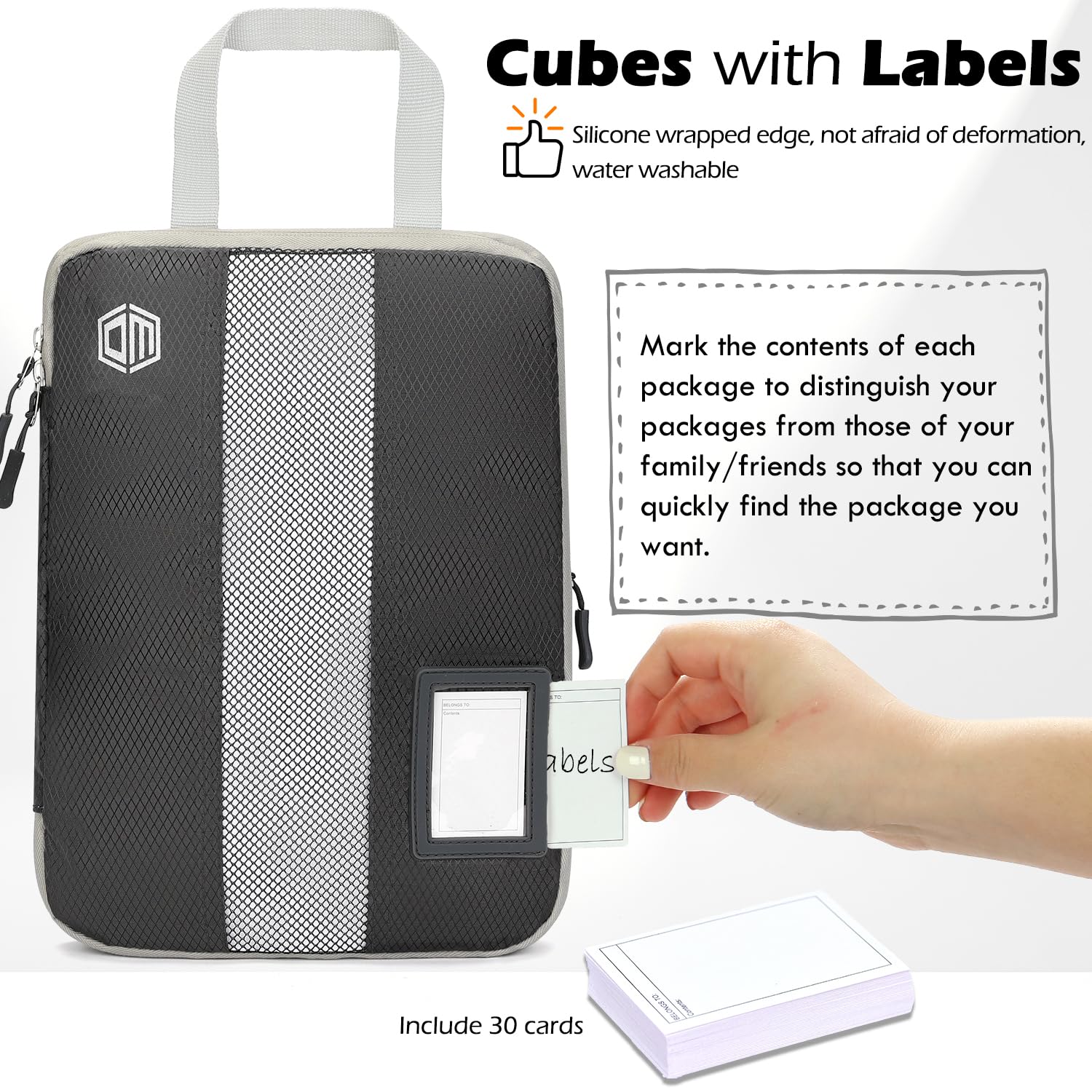 4/6 Set Expandable Compression Packing Cubes with Label - Travel Organizer Bags for Carry-On Luggage & Suitcase - Perfect for Business Trips, Vacations & Weekend Getaways